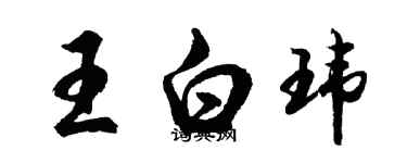 胡问遂王白玮行书个性签名怎么写
