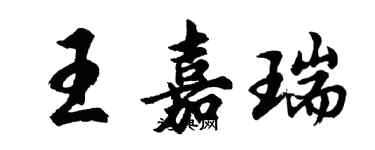 胡问遂王嘉瑞行书个性签名怎么写