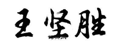 胡问遂王坚胜行书个性签名怎么写