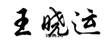 胡问遂王晓运行书个性签名怎么写