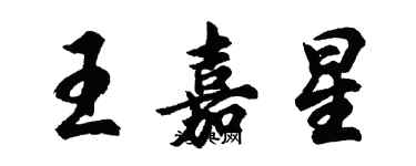 胡问遂王嘉星行书个性签名怎么写