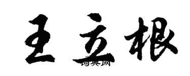 胡问遂王立根行书个性签名怎么写