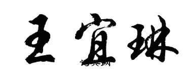 胡问遂王宜琳行书个性签名怎么写