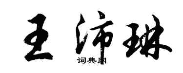 胡问遂王沛琳行书个性签名怎么写