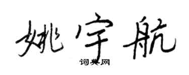 王正良姚宇航行书个性签名怎么写