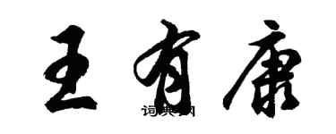 胡问遂王有康行书个性签名怎么写