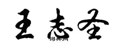 胡问遂王志圣行书个性签名怎么写