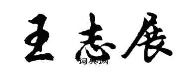 胡问遂王志展行书个性签名怎么写