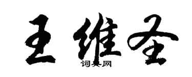 胡问遂王维圣行书个性签名怎么写