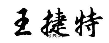 胡问遂王捷特行书个性签名怎么写