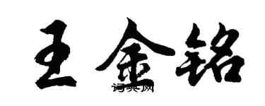 胡问遂王金铭行书个性签名怎么写