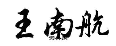 胡问遂王南航行书个性签名怎么写
