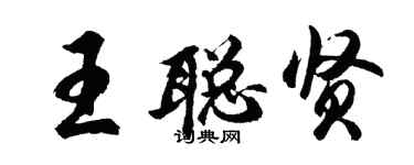 胡问遂王聪贤行书个性签名怎么写