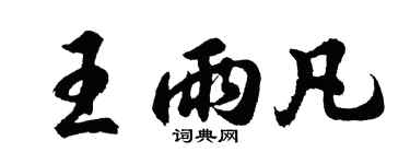 胡问遂王雨凡行书个性签名怎么写