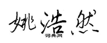 王正良姚浩然行书个性签名怎么写