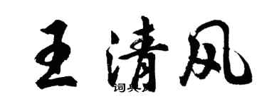 胡问遂王清风行书个性签名怎么写