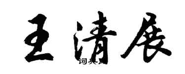 胡问遂王清展行书个性签名怎么写