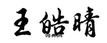 胡问遂王皓晴行书个性签名怎么写