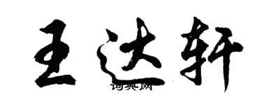 胡问遂王达轩行书个性签名怎么写