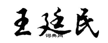 胡问遂王廷民行书个性签名怎么写
