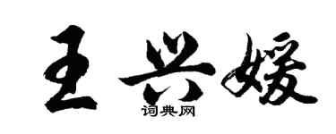 胡问遂王兴媛行书个性签名怎么写