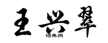 胡问遂王兴翠行书个性签名怎么写