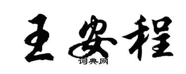 胡问遂王安程行书个性签名怎么写