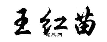 胡问遂王红苗行书个性签名怎么写