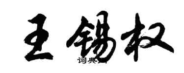 胡问遂王锡权行书个性签名怎么写