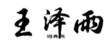 胡问遂王泽雨行书个性签名怎么写