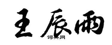 胡问遂王辰雨行书个性签名怎么写