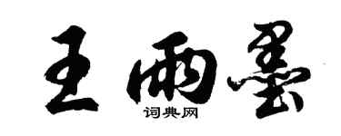 胡问遂王雨墨行书个性签名怎么写