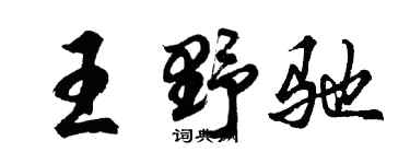 胡问遂王野驰行书个性签名怎么写