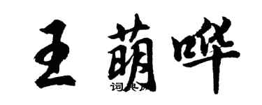 胡问遂王萌哗行书个性签名怎么写