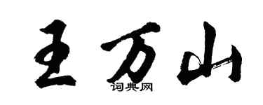 胡问遂王万山行书个性签名怎么写