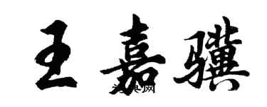 胡问遂王嘉骥行书个性签名怎么写