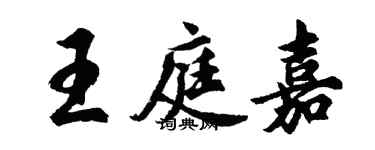 胡问遂王庭嘉行书个性签名怎么写