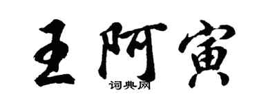 胡问遂王阿寅行书个性签名怎么写