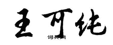 胡问遂王可纯行书个性签名怎么写