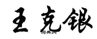 胡问遂王克银行书个性签名怎么写