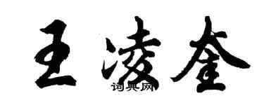 胡问遂王凌奎行书个性签名怎么写