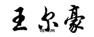 胡问遂王尔豪行书个性签名怎么写
