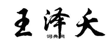 胡问遂王泽夭行书个性签名怎么写