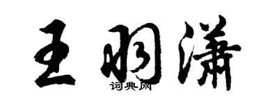 胡问遂王羽潇行书个性签名怎么写