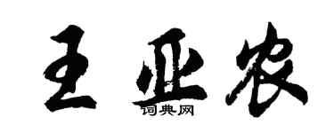 胡问遂王亚农行书个性签名怎么写