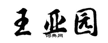 胡问遂王亚园行书个性签名怎么写