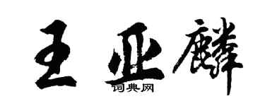 胡问遂王亚麟行书个性签名怎么写