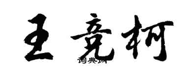 胡问遂王竞柯行书个性签名怎么写