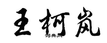 胡问遂王柯岚行书个性签名怎么写