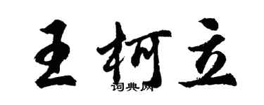 胡问遂王柯立行书个性签名怎么写